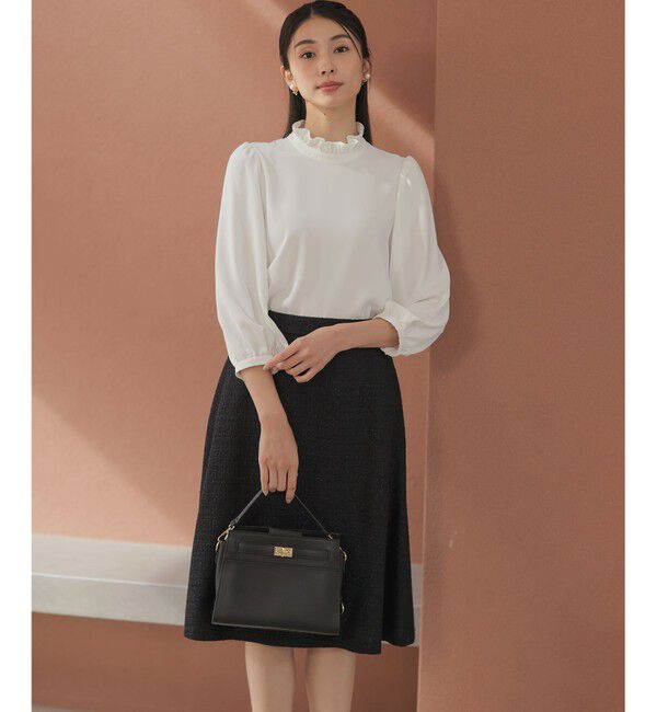 組曲「【KUMIKYOKU NAVY】ジョーゼットシフォン スタンドフリルブラウス」|シャツ・ブラウス|