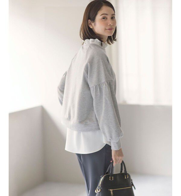 組曲「【KUMIKYOKU NAVY】ジョーゼットシフォン スタンドフリルブラウス」|シャツ・ブラウス|