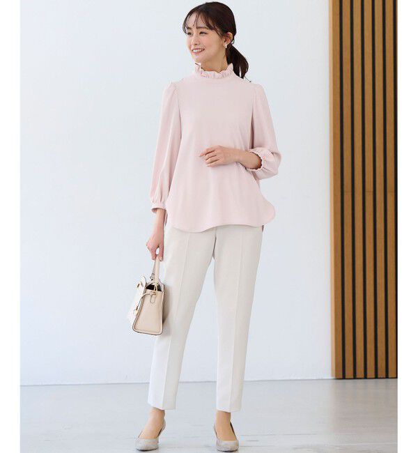 組曲「【KUMIKYOKU NAVY】ジョーゼットシフォン スタンドフリルブラウス」|シャツ・ブラウス|