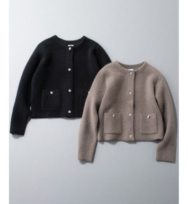 組曲「【加藤ローサさん着用】フラッフィーファーニット ジャケット」|カーディガン|