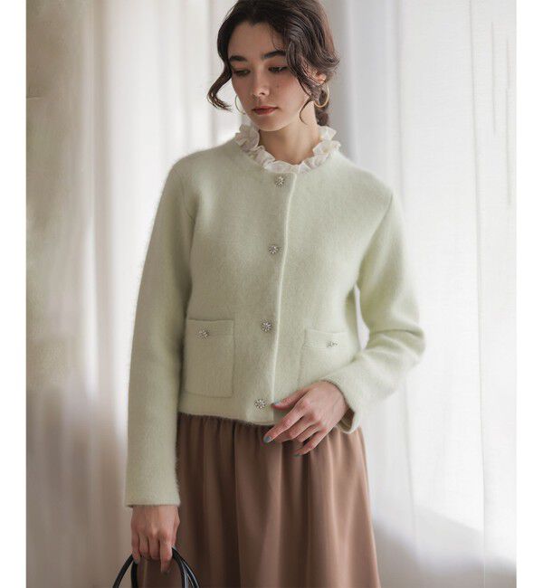 組曲「【加藤ローサさん着用】フラッフィーファーニット ジャケット」|カーディガン|