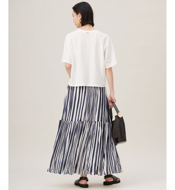 自由区「【接触冷感・UVカット・吸水速乾・抗菌防臭・洗える】ハイカウントクロップド丈 Tシャツ」|Tシャツ・カットソー|