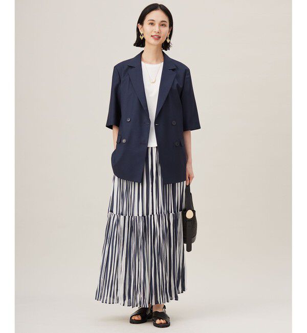 自由区「【接触冷感・UVカット・吸水速乾・抗菌防臭・洗える】ハイカウントクロップド丈 Tシャツ」|Tシャツ・カットソー|