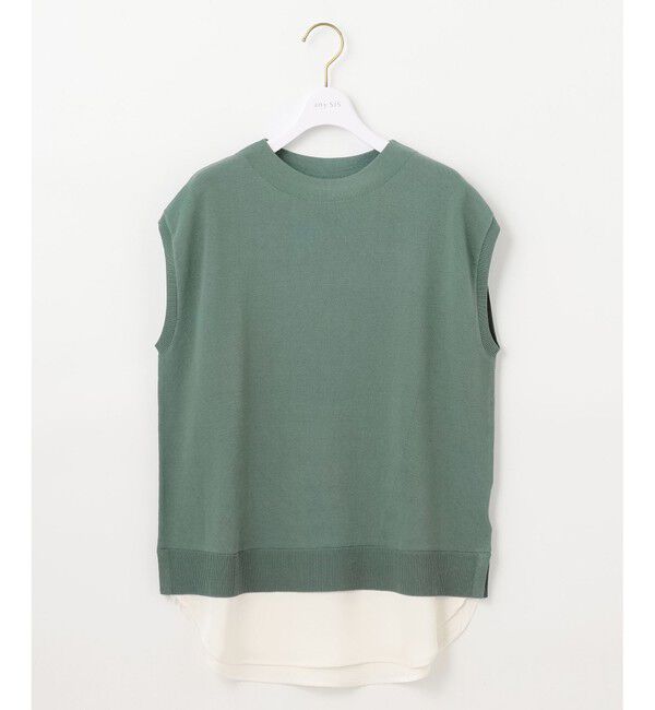 any SiS「【洗える】フレンチスリーブシャツテール ニット」|ニット・セーター|