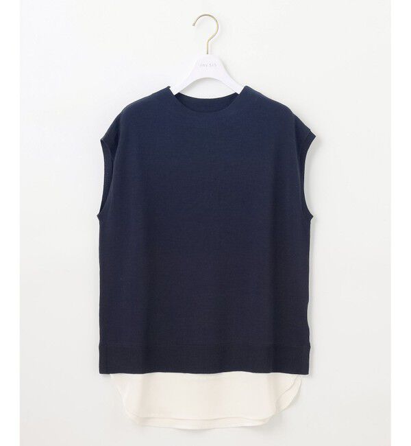 any SiS「【洗える】フレンチスリーブシャツテール ニット」|ニット・セーター|