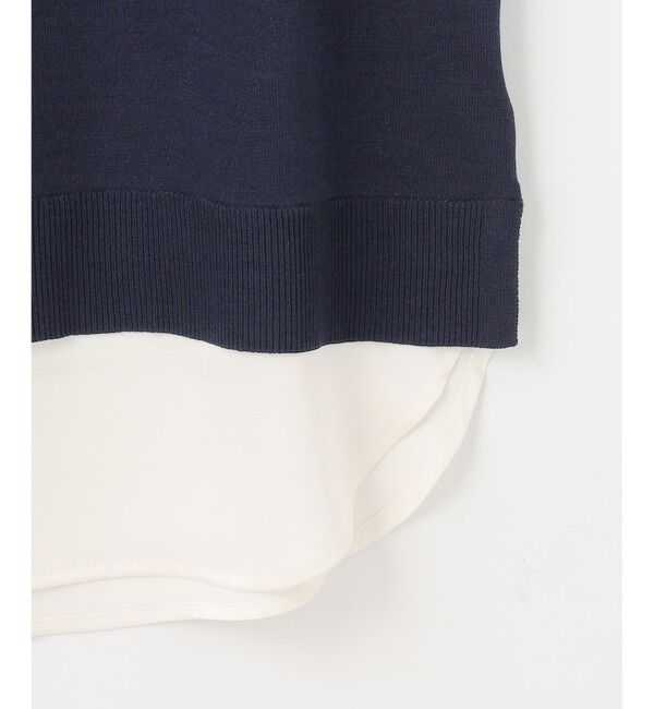 any SiS「【洗える】フレンチスリーブシャツテール ニット」|ニット・セーター|