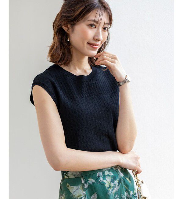 any SiS「【洗える】レーシ－ディテールフレンチ ニット」|ニット・セーター|ブラック