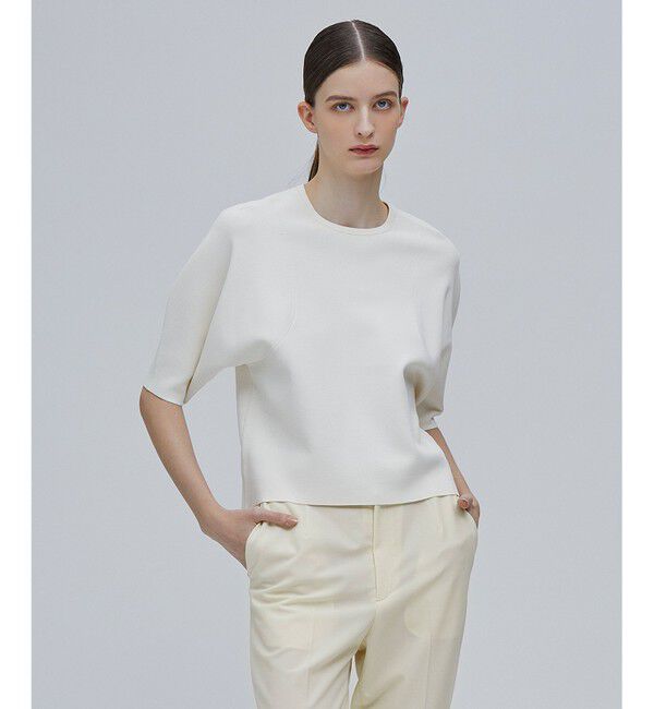BEIGE,「LAURA / 半袖ニットトップス」|ニット・セーター|Ecru