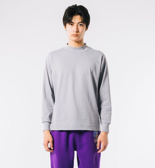 LACOSTE「鹿の子地モックネックTシャツ」|Tシャツ・カットソー|グレー