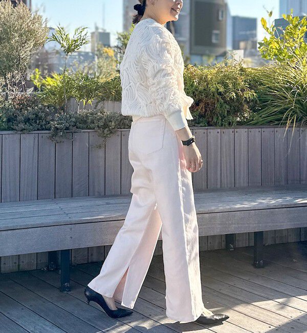 Rie Miller「【RM denim】スリットフレアハイウエストデニム」|デニム|