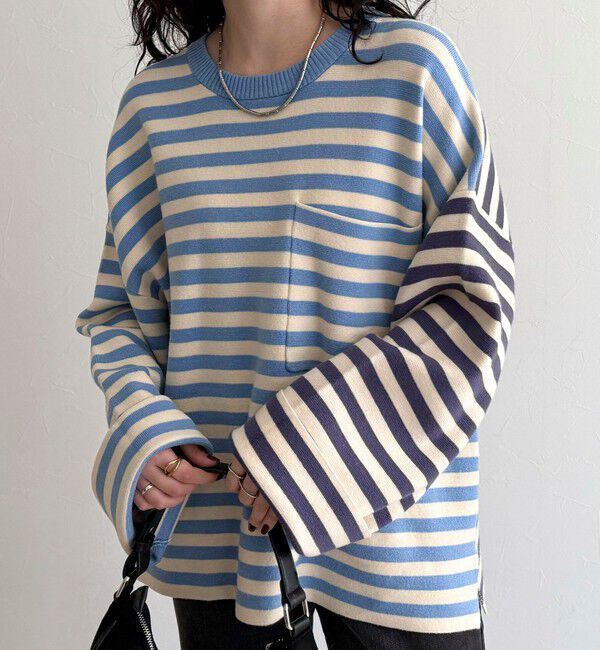 fredy emue「【GEVACO/ゲバコ】ボーダーニットプルオーバー」|ニット・セーター|