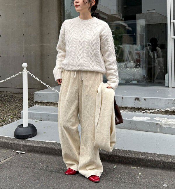 fredy emue「ふわふわ柄編みニットプルオーバー」|ニット・セーター|