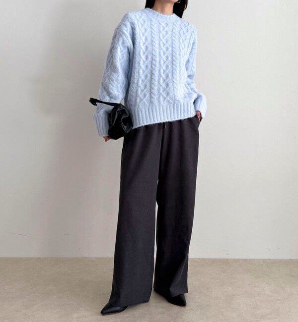 fredy emue「ふわふわ柄編みニットプルオーバー」|ニット・セーター|