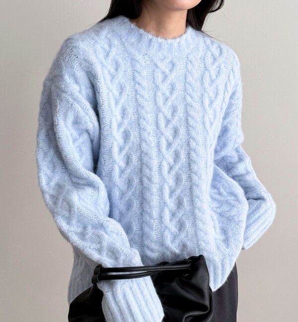 fredy emue「ふわふわ柄編みニットプルオーバー」|ニット・セーター|