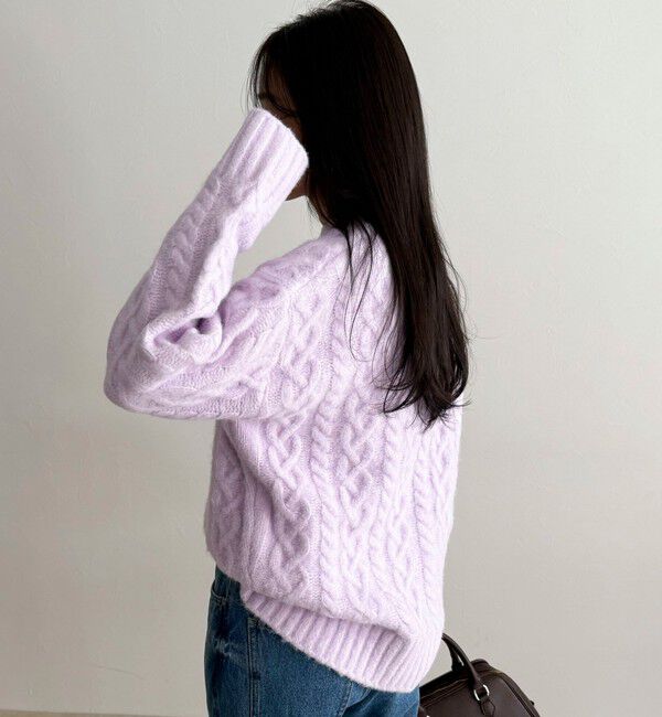 fredy emue「ふわふわ柄編みニットプルオーバー」|ニット・セーター|