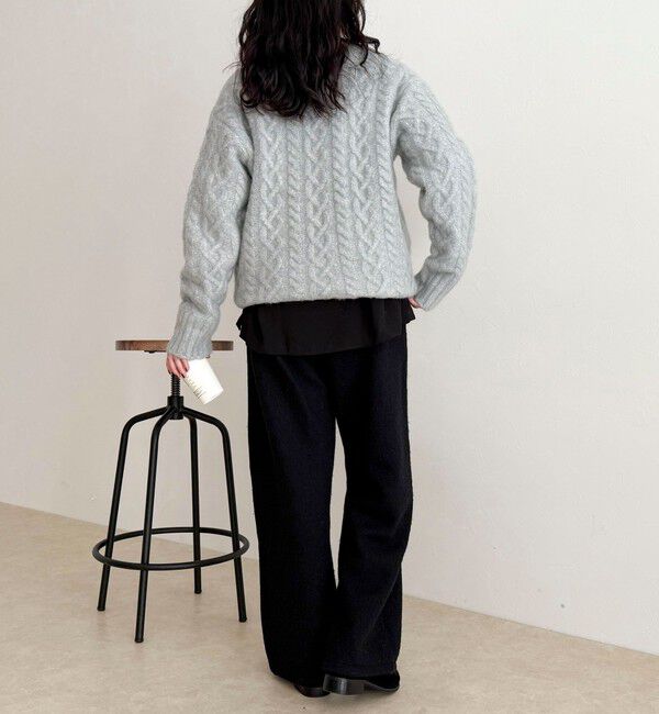 fredy emue「ふわふわ柄編みニットプルオーバー」|ニット・セーター|