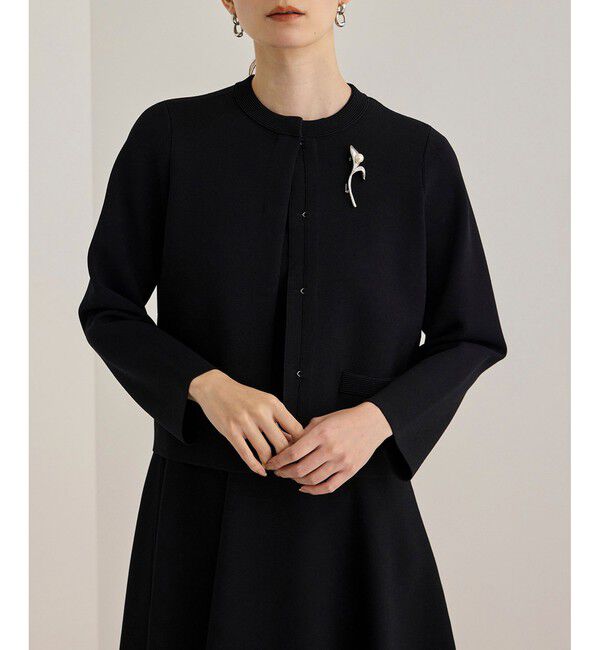 ROPE「ニットジャケット/イージーケア」|ノーカラージャケット|