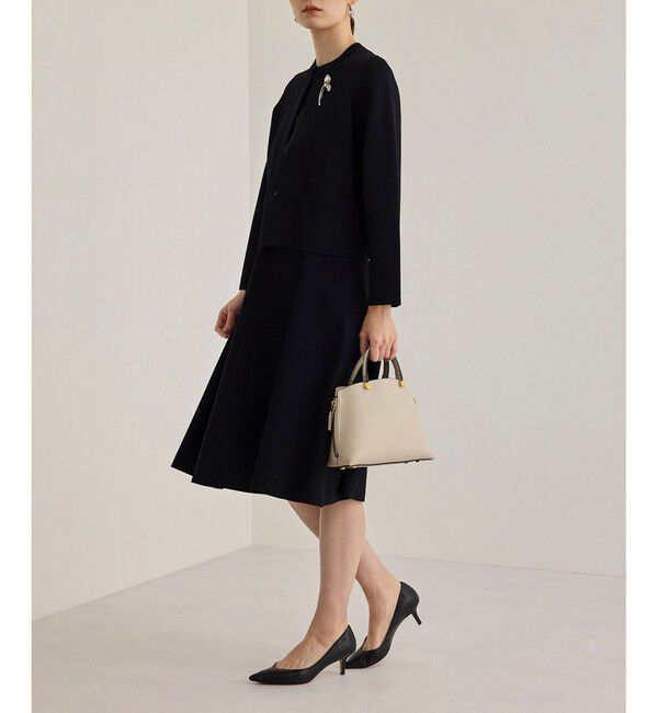 ROPE「ニットジャケット/イージーケア」|ノーカラージャケット|