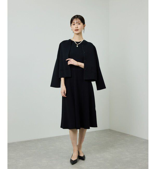 ROPE「ニットジャケット/イージーケア」|ノーカラージャケット|