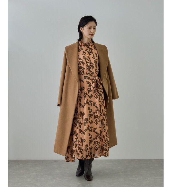 ROPE「フラワープリントタックワンピース/イージーケア」|ワンピース|