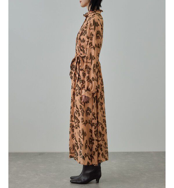 ROPE「フラワープリントタックワンピース/イージーケア」|ワンピース|