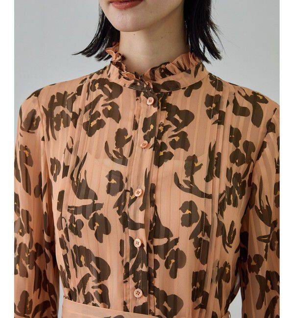 ROPE「フラワープリントタックワンピース/イージーケア」|ワンピース|