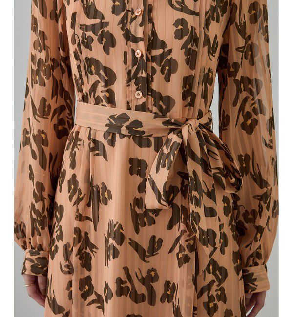 ROPE「フラワープリントタックワンピース/イージーケア」|ワンピース|