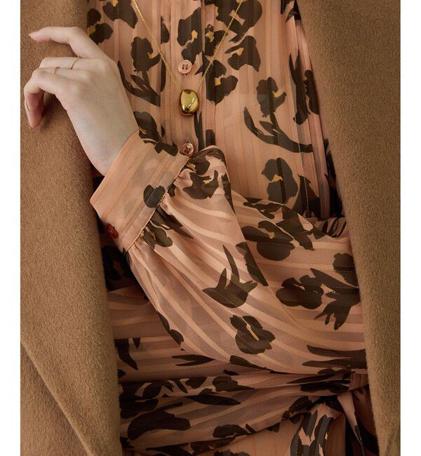 ROPE「フラワープリントタックワンピース/イージーケア」|ワンピース|