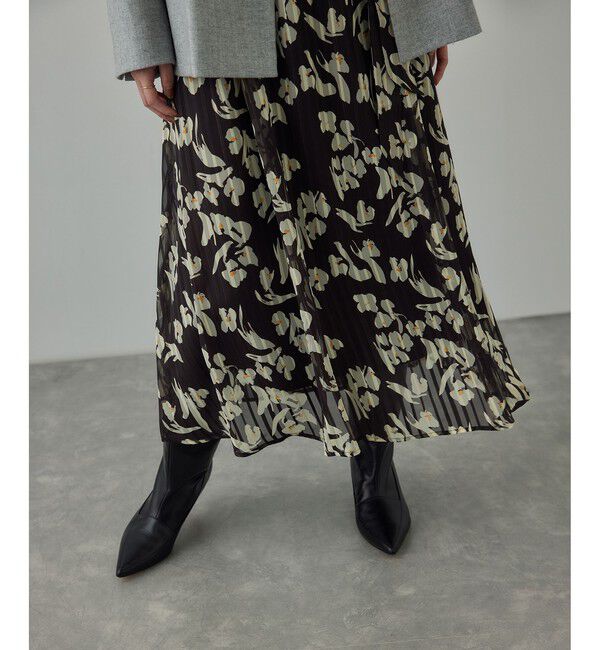 ROPE「フラワープリントタックワンピース/イージーケア」|ワンピース|