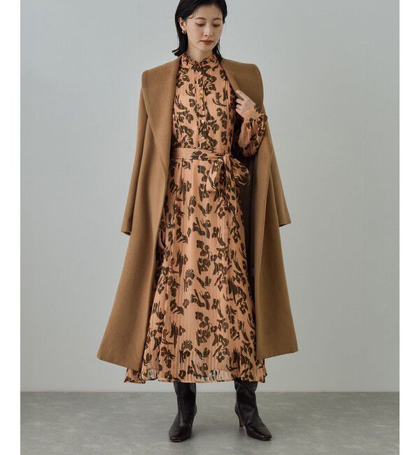 ROPE「フラワープリントタックワンピース/イージーケア」|ワンピース|