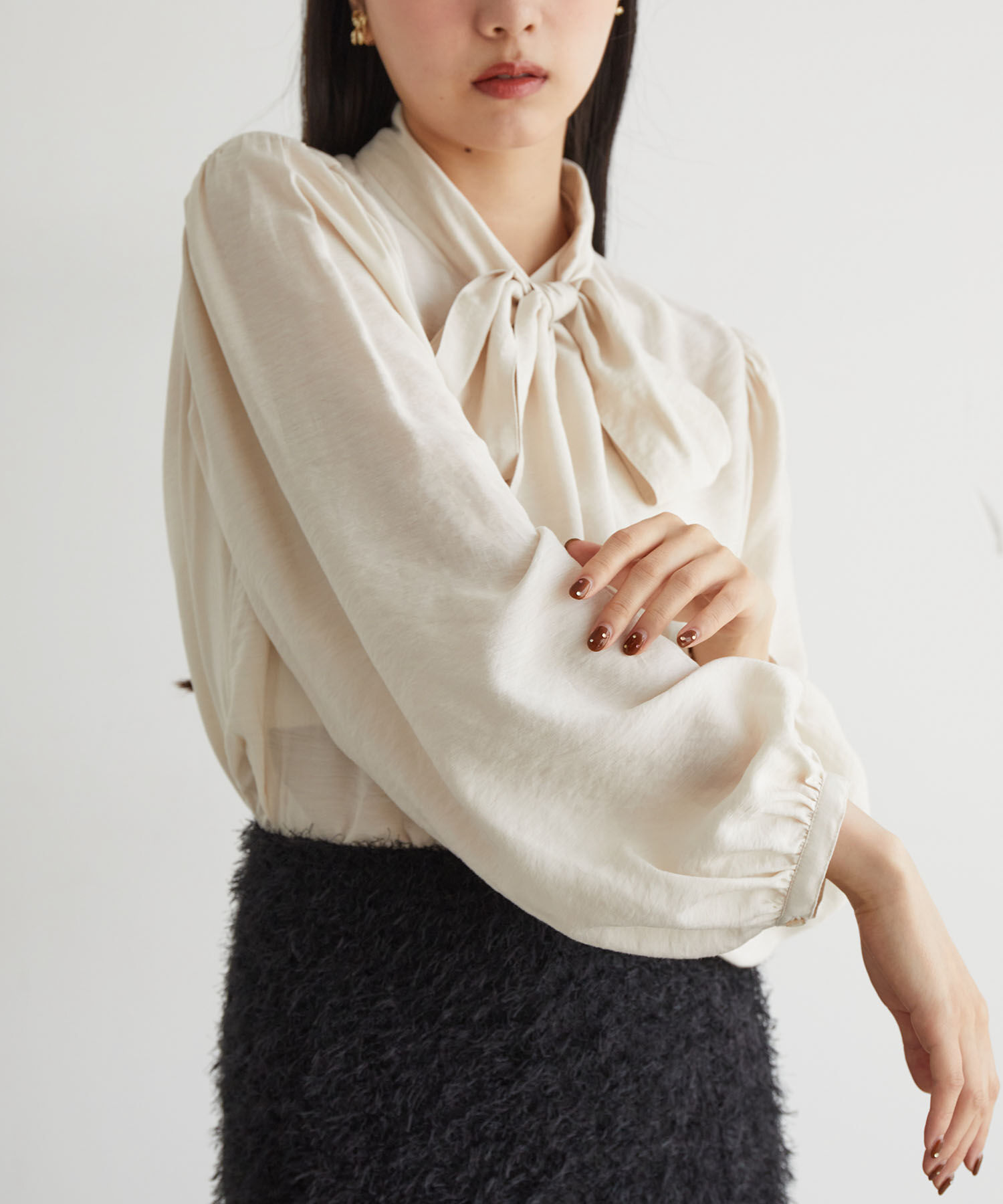 VIS「【洗える】ビックボウタイブラウス」|シャツ・ブラウス|