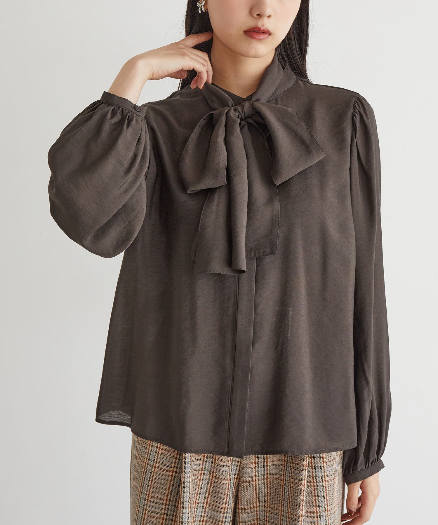 VIS「【洗える】ビックボウタイブラウス」|シャツ・ブラウス|