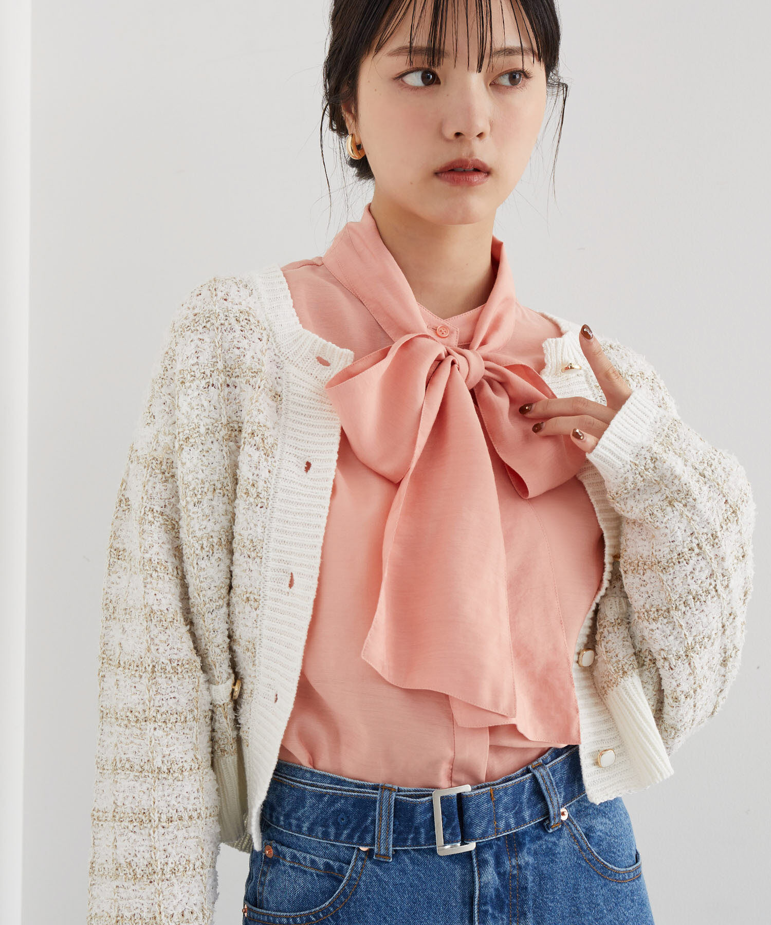 VIS「【洗える】ビックボウタイブラウス」|シャツ・ブラウス|ピンク(63)