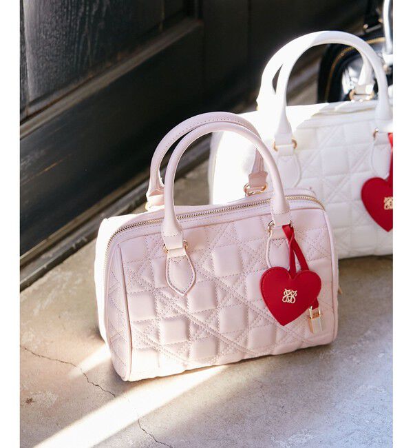 VIS「【追加】【2WAY】ハートチャームつきボストンバッグ」|ショルダー・メッセンジャー|