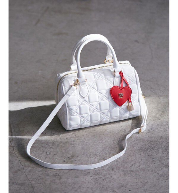 VIS「【追加】【2WAY】ハートチャームつきボストンバッグ」|ショルダー・メッセンジャー|