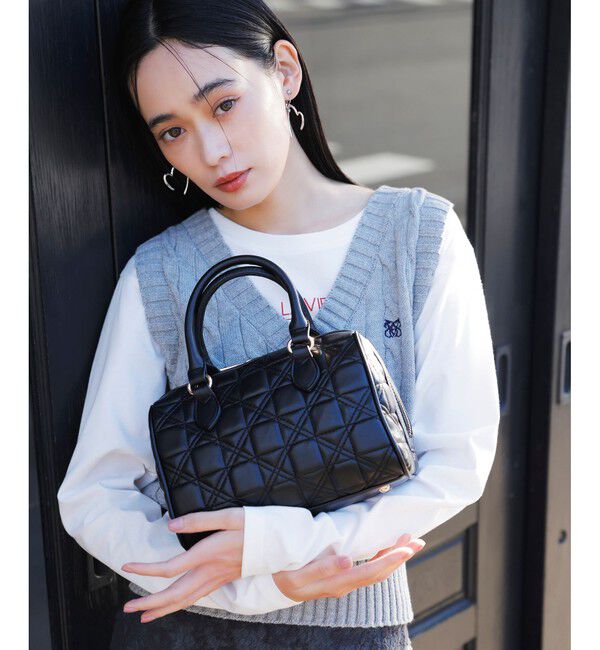 VIS「【追加】【2WAY】ハートチャームつきボストンバッグ」|ショルダー・メッセンジャー|