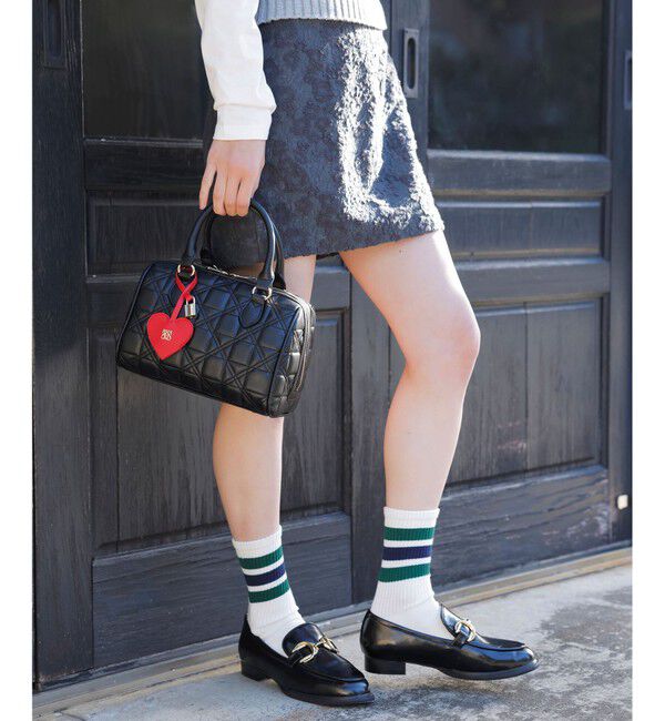 VIS「【追加】【2WAY】ハートチャームつきボストンバッグ」|ショルダー・メッセンジャー|