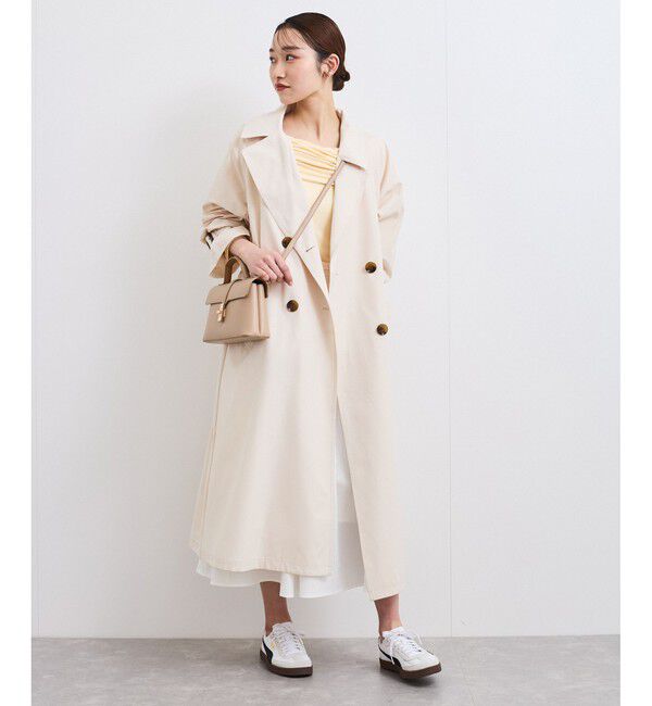 VIS「【定番人気】【撥水/UVケア】後ろタックトレンチコート スプリングコート」|トレンチコート|