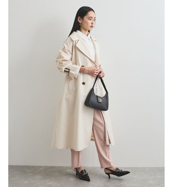VIS「【定番人気】【撥水/UVケア】後ろタックトレンチコート スプリングコート」|トレンチコート|