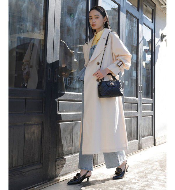 VIS「【定番人気】【撥水/UVケア】後ろタックトレンチコート スプリングコート」|トレンチコート|