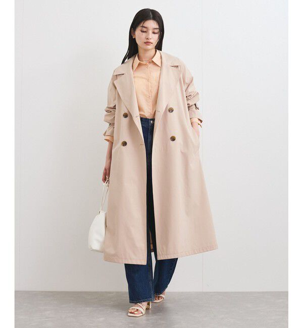 VIS「【定番人気】【撥水/UVケア】後ろタックトレンチコート スプリングコート」|トレンチコート|