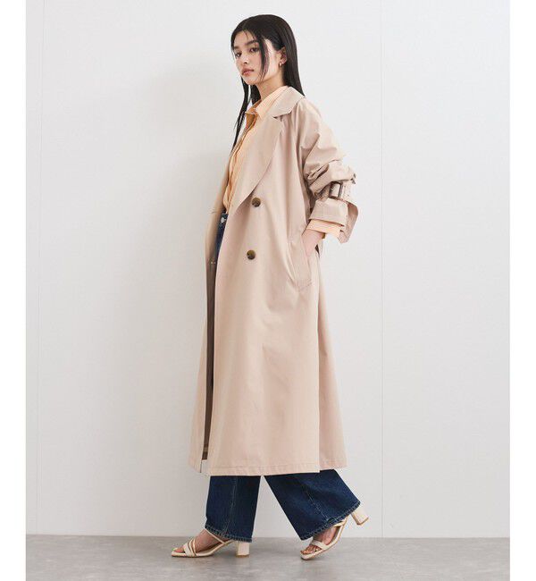 VIS「【定番人気】【撥水/UVケア】後ろタックトレンチコート スプリングコート」|トレンチコート|