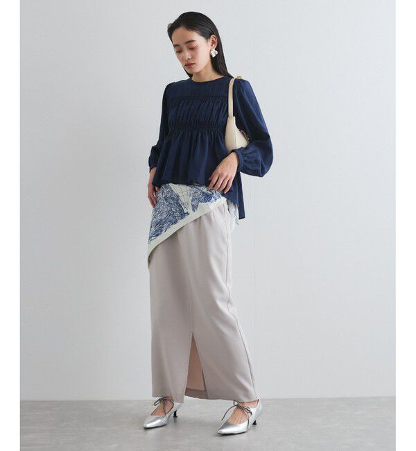 VIS「【洗える】シャーリングブラウス」|シャツ・ブラウス|