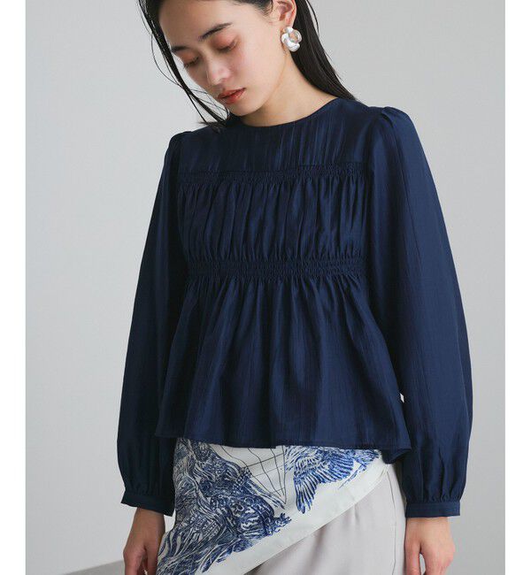 VIS「【洗える】シャーリングブラウス」|シャツ・ブラウス|