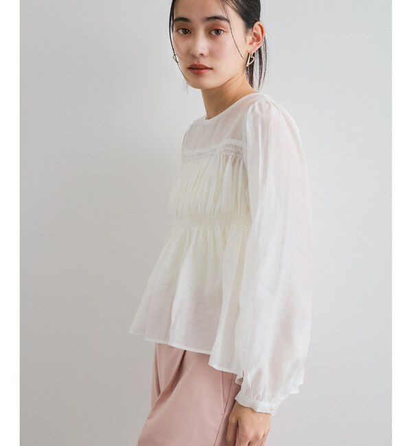 VIS「【洗える】シャーリングブラウス」|シャツ・ブラウス|