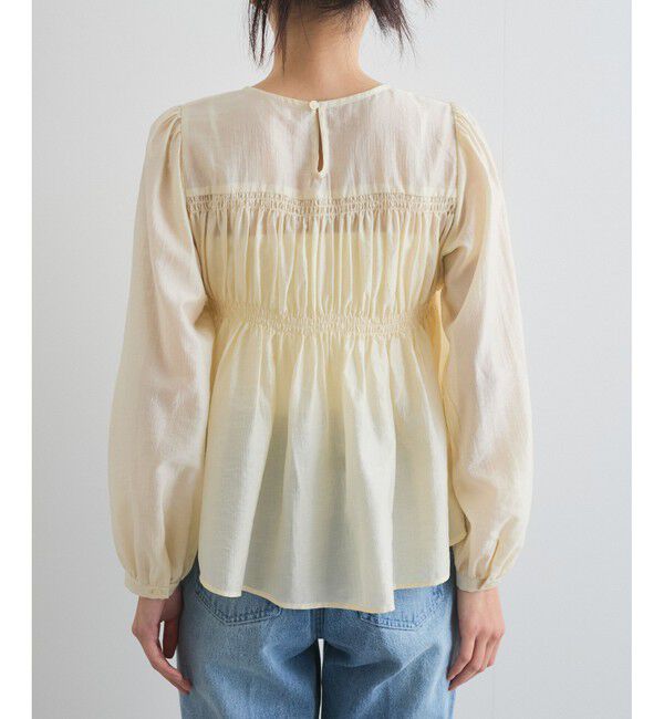 VIS「【洗える】シャーリングブラウス」|シャツ・ブラウス|