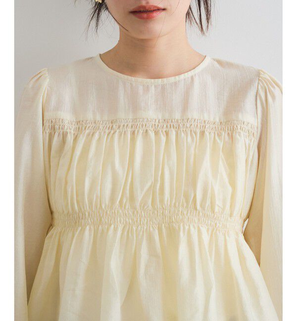 VIS「【洗える】シャーリングブラウス」|シャツ・ブラウス|