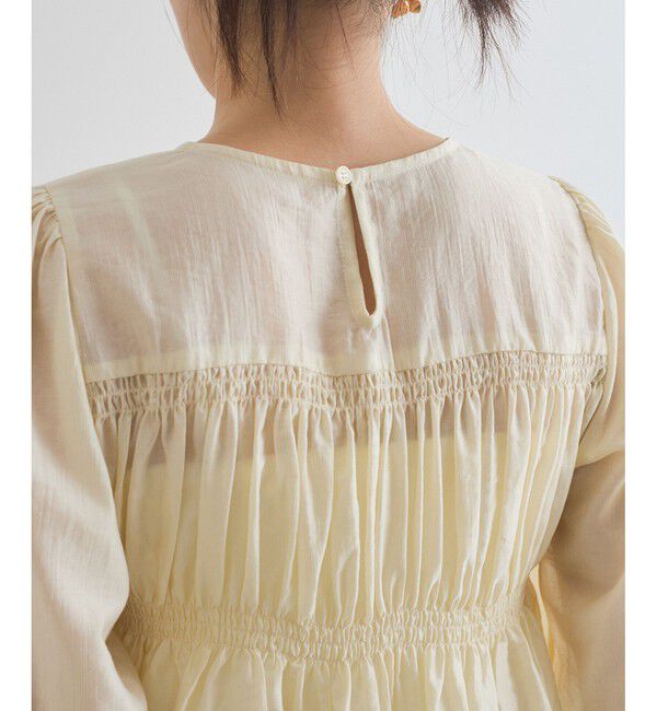 VIS「【洗える】シャーリングブラウス」|シャツ・ブラウス|