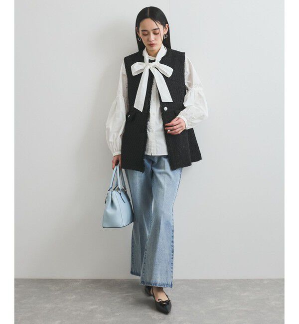 VIS「【洗える】アソートボウタイブラウス(デニム＆シャツ)」|シャツ・ブラウス|