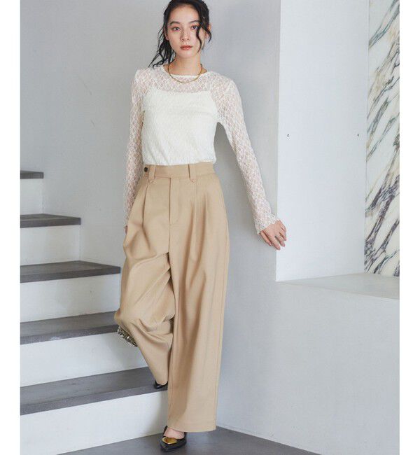 VIS「【洗える/防シワ】チノライクグルカワイドパンツ」|チノ|